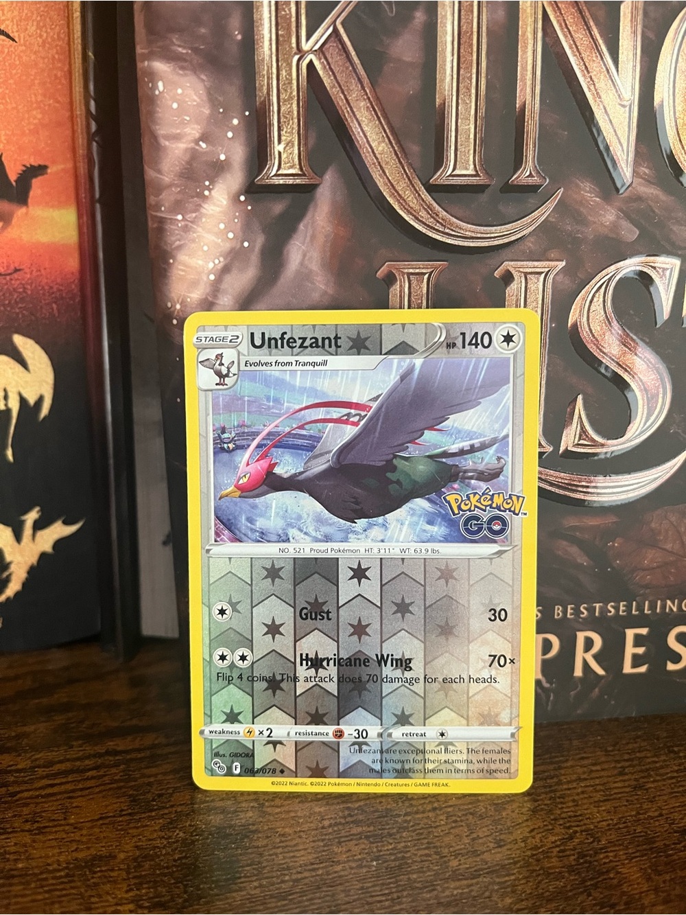 Pokemon GO Stamped Unfezant Reverse Holo Trading Card 063/078